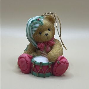 Cherished Teddies cute collectible Drummer Bear Ornament